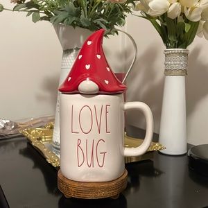 Rae Dunn LOVE BUG Gnome Topper Mug